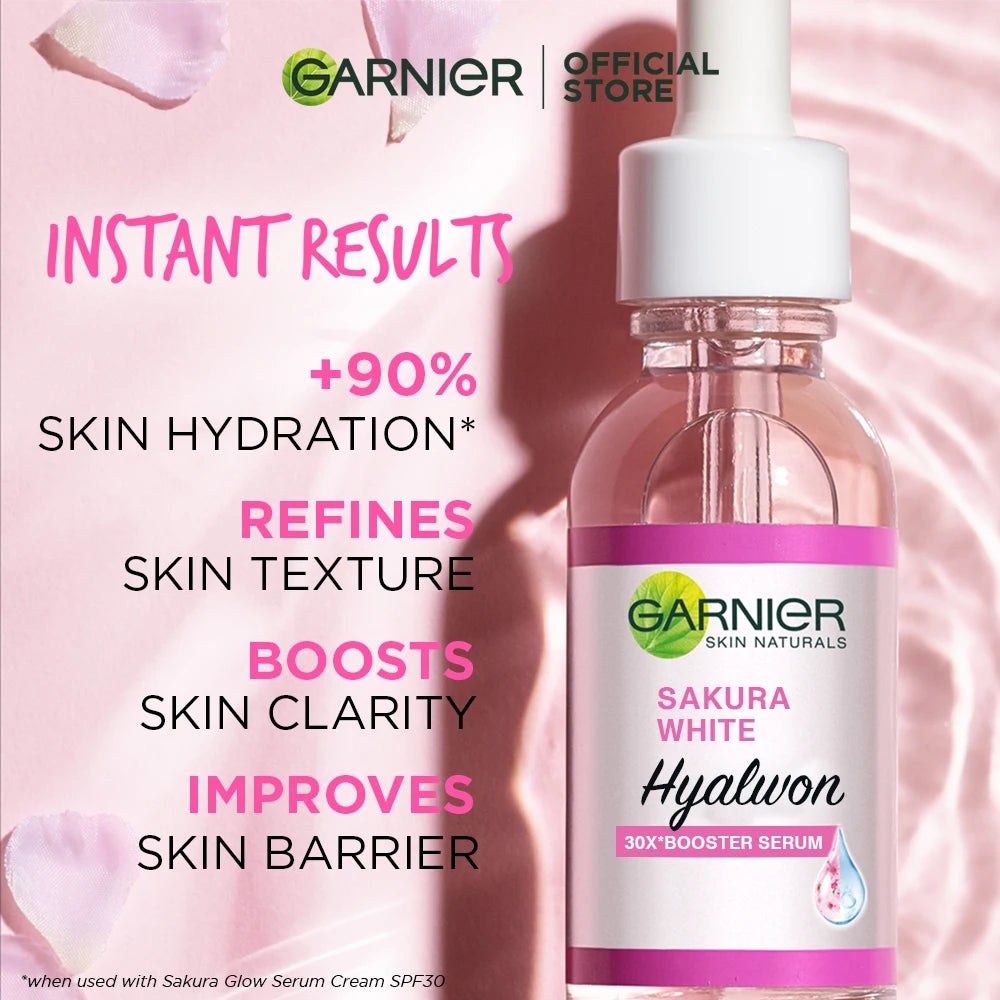 GARN Nier Pink Serum Sakura Glow 30x Hyaluronic Booster Moisturizing Serum Firming Skin Fine Lines Skin Facial Care Serum