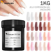 VENALISA Jelly Gel Large Volume 1L Jelly Nude Collection Not Burning Soak Off UV LED Soft Extension Gel Nail Gel Nail Manicure