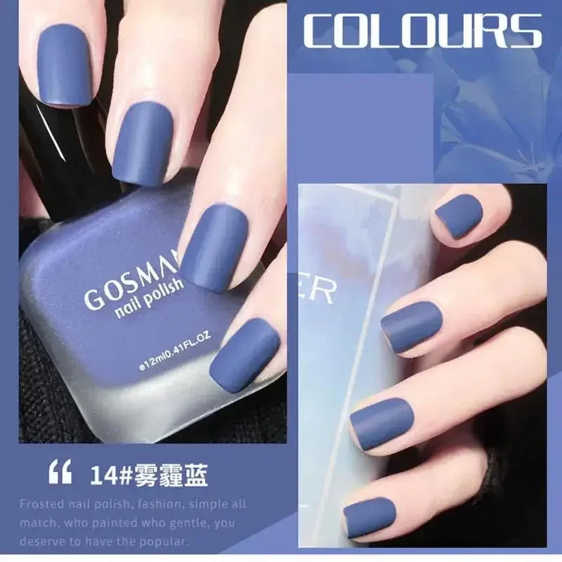 12ml Frosted Nail Polish Quick Dry Long Lasting No Baking Matt Semi-permanent Nail Art Nail Gel Varnish Manicure Tools