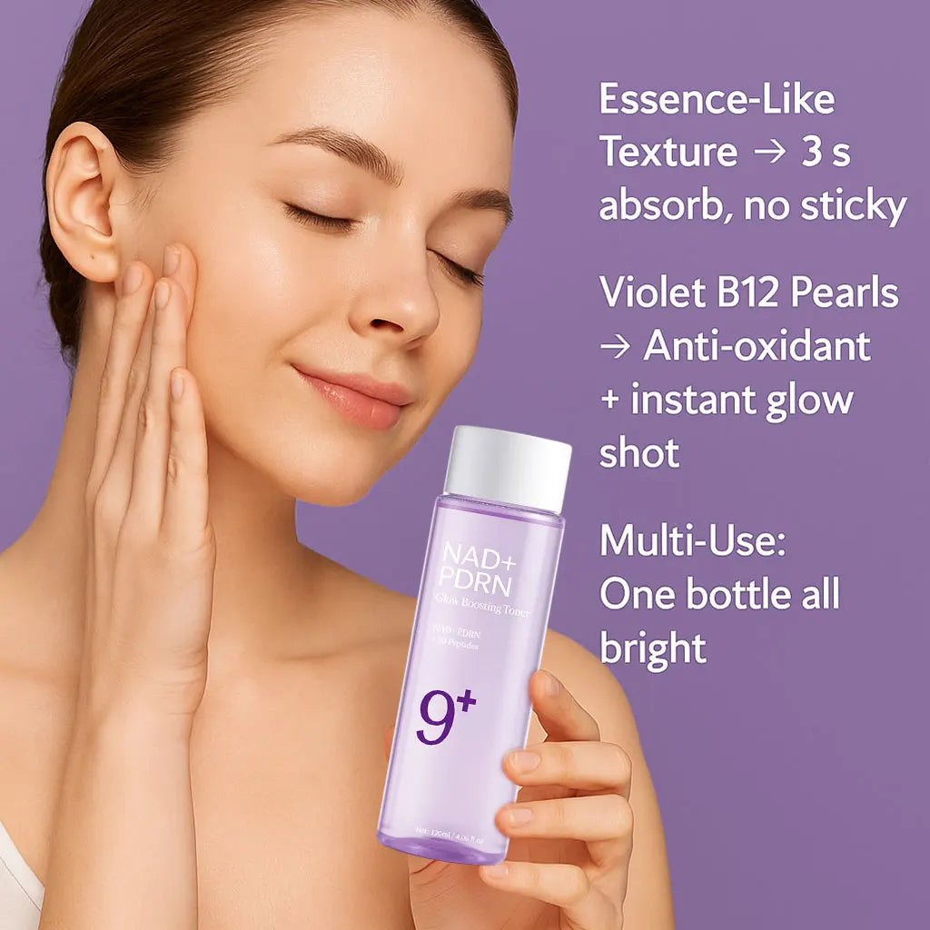 3PCS NAD+PDRN Glow Boosting Toner, Firming, Hydrating, Elasticity, Fade Fine Lines, Skincare Moisturizing Essence for Dry Skin