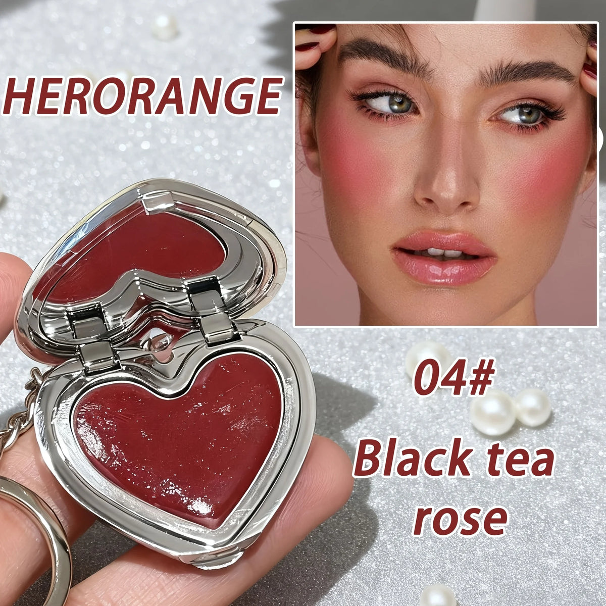 Heart Pendant Blush Cream Waterproof Long Lasting Smooth Texture Natural Makeup Holiday Gift