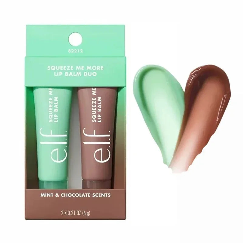 Hot Brand Elf 2Pcs Duo Set Mango-Watermelon Mint-Chocolate Bubblegum-Cherry Lip Balm Lasting Moisturizer Lip Gloss Cosmetics
