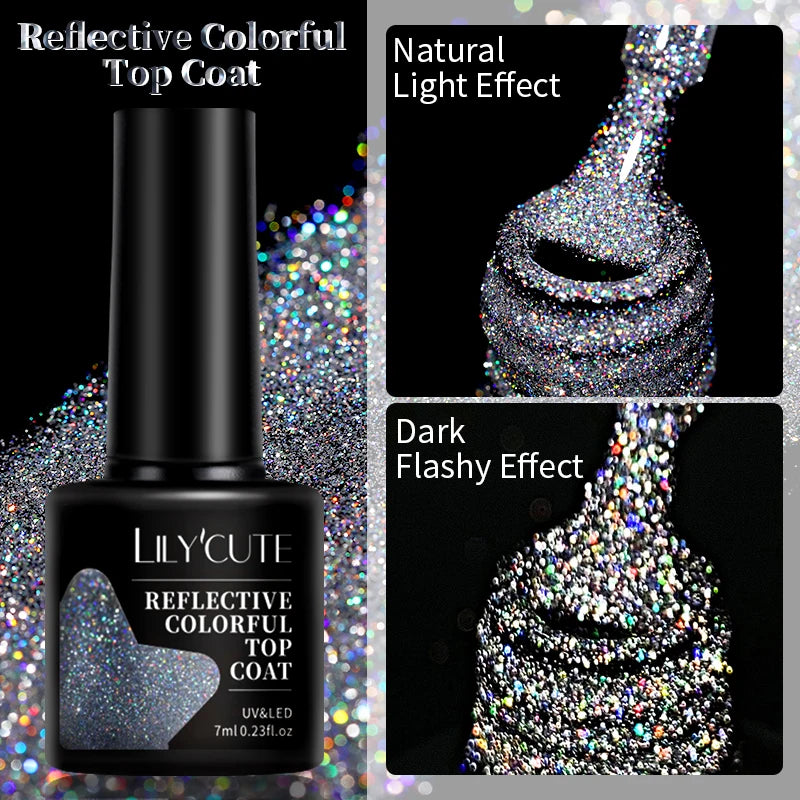 LILYCUTE 7ml 9D Black Crystal Cat Magnetic Gel Nail Polish Laser Silver Glitter Semi Permanent Manicure For Nail Art Gel Varnish