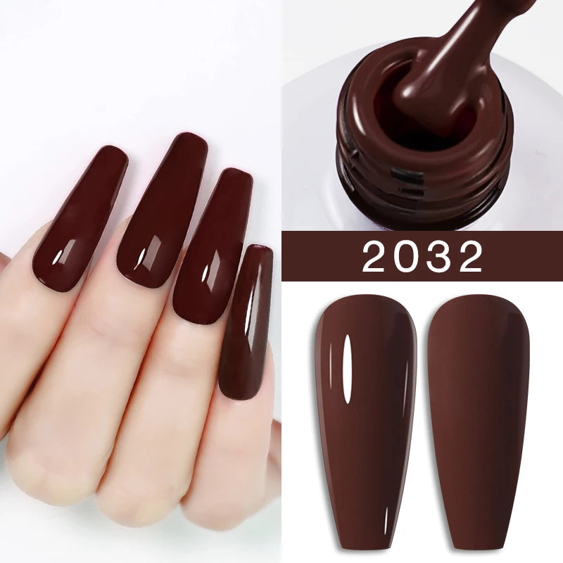 Arte Clavo 15ML Red Brown Color Gel Nail Polish Autumn Winter Nail Art Gel Nail Supplies Semi Permanent Soak Off UV Gel Varnish