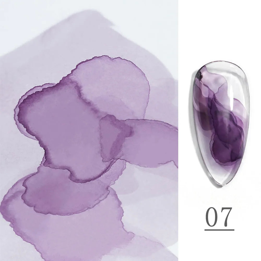 CANNI Watercolor Nail Ink 9ml Venalisa Blossoming Effect Nails Art Design Natural Air Dry Nail Art Varnish Manicure Nail Gel