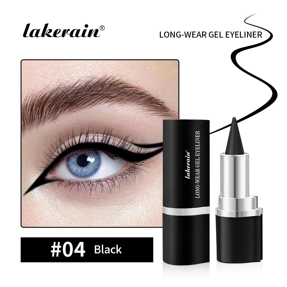 Lakerain Long-lasting Gel Eyeliner Soft Waterproof And Sweat-proof Matte Black Silver Brown Eye Liner Pen Makeup Cosmetic