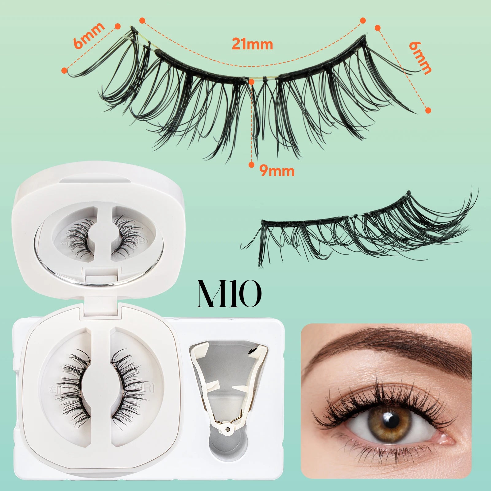VYRILA Soft Magnetic Eyelashes Individual False Eyelashes Curly Lightweight Magnetic Lashes Kit Easy to Wear for Natural Look