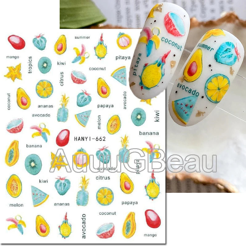 3d Nail Art Decals Geometric Lines Daisy Sunflowers Letters Adhesive Sliders Nail Stickers Decoration For Manicure