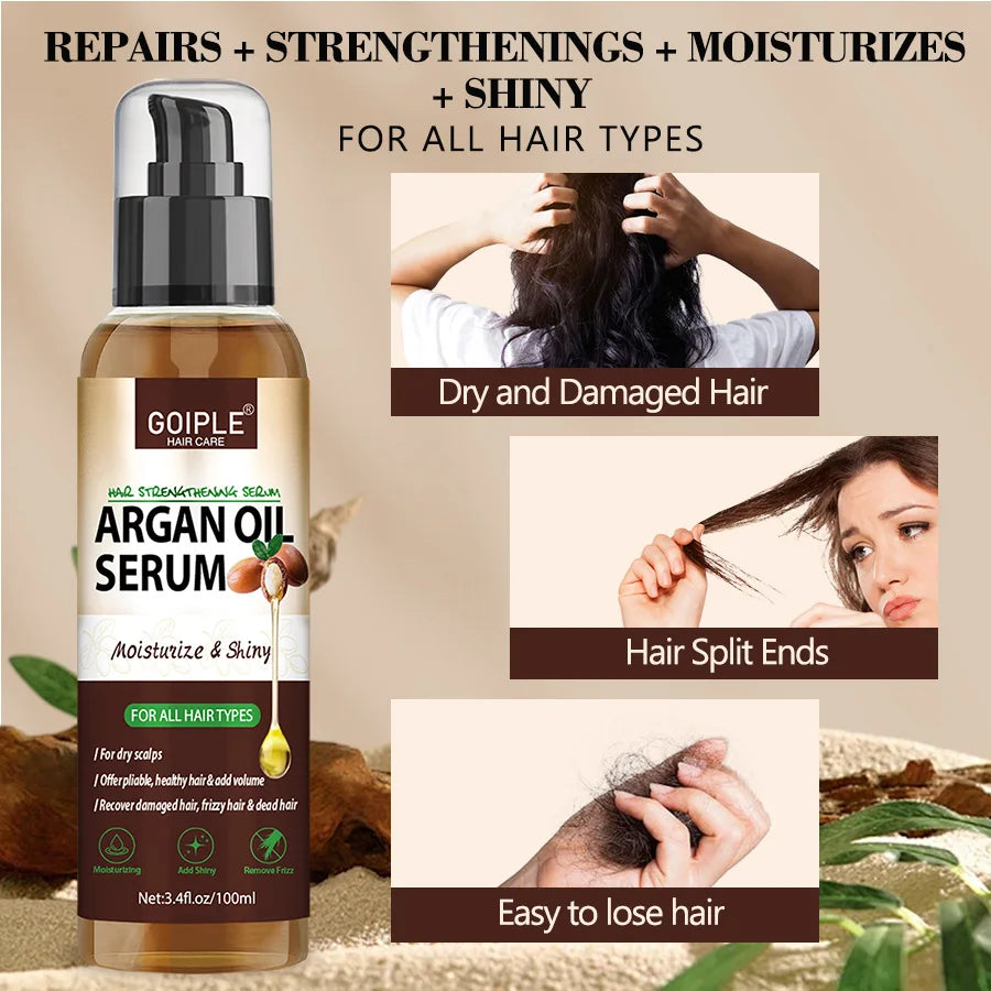 100ml Argan Oil Hair Serum Moisturizing Shiny Remove Frizz Conditioner Repair Damaged Hair and Restore Hairs Gloss Essential oil