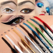Waterproof Eyeliner Gel Pencil Pigment Brown Black White Glitter Eyeiner Pen for Women Fashion Easy Color Eyes Makeup Cosmetics