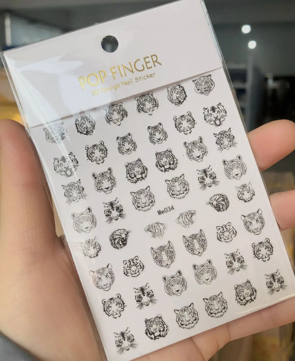 Press on Nails Tiger Symbol Nails Decals Design Fierce Wild Animal Leopard Decoration Manicure Stickers Nails Accessories Tools