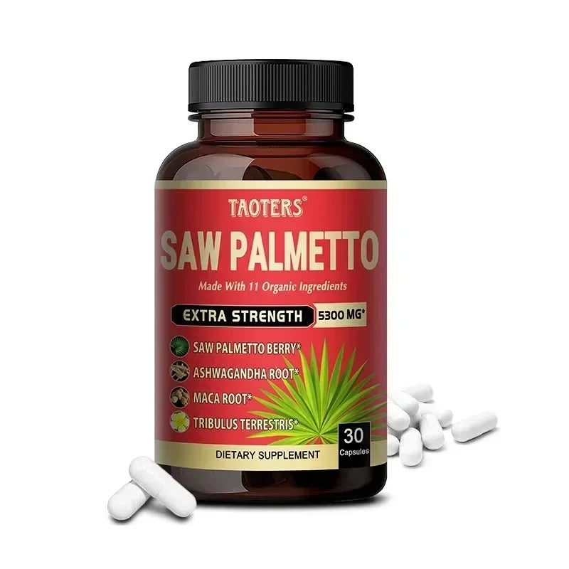 11-in-1 Saw Palmetto Capsules - Ashwagandha, Turmeric & Tribulus, Support Prostate, Urinary Tract & Hair Health Anti Hair Loss