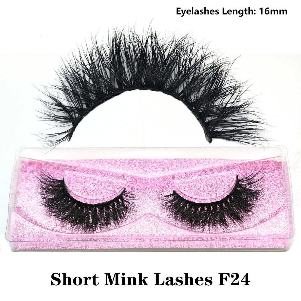 FOXESJI Real Mink Fluffy Short Eye Lashes Extension Wispy Soft Natural Short False Eyelashes Daily Wear Full Strip Lashes Makeup