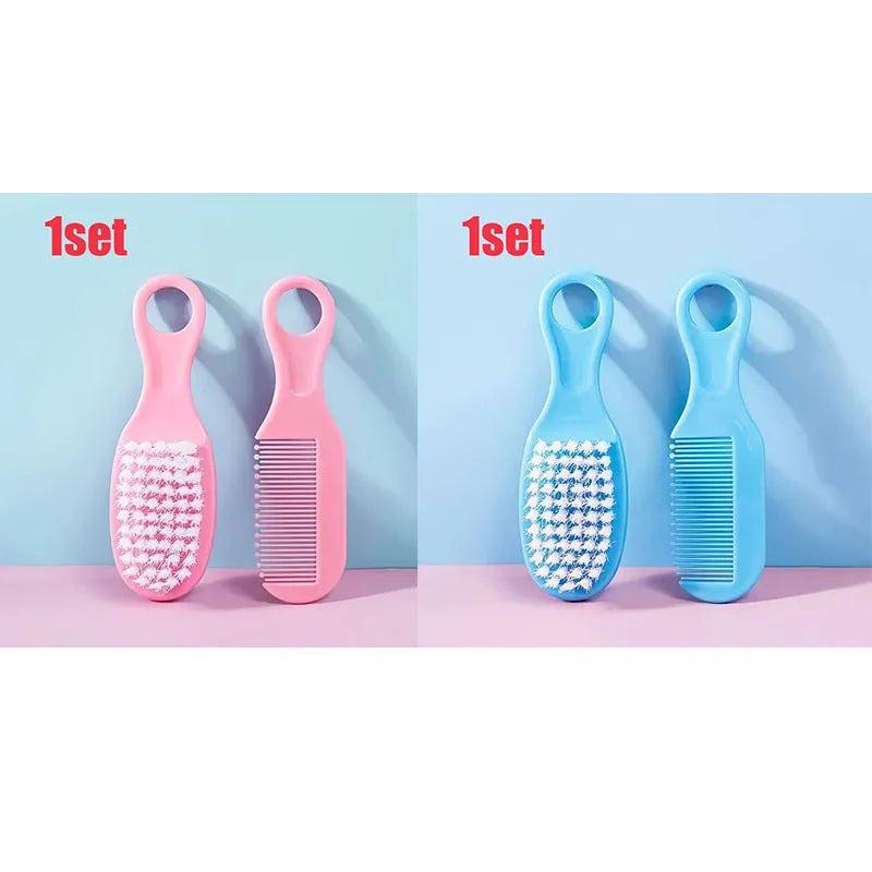 1/2Set Baby Hairbrush Comb Portable Newborn Infant Toddlers Soft Hair Brush Head Massager Comb Set Baby Kid Hair Care Supplies