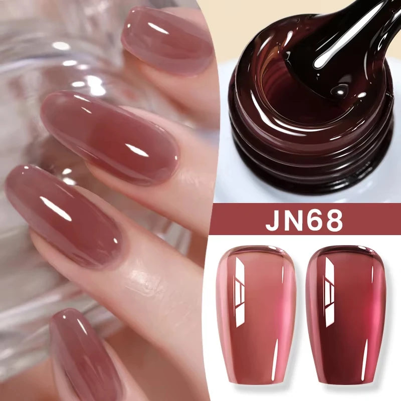 BORN PRETTY 10ml Translucent Color Gel Polish Jelly Nude Autumn Jelly Amber Semi Permanent UV Gel Nail Art Soak Off Gel Varnish