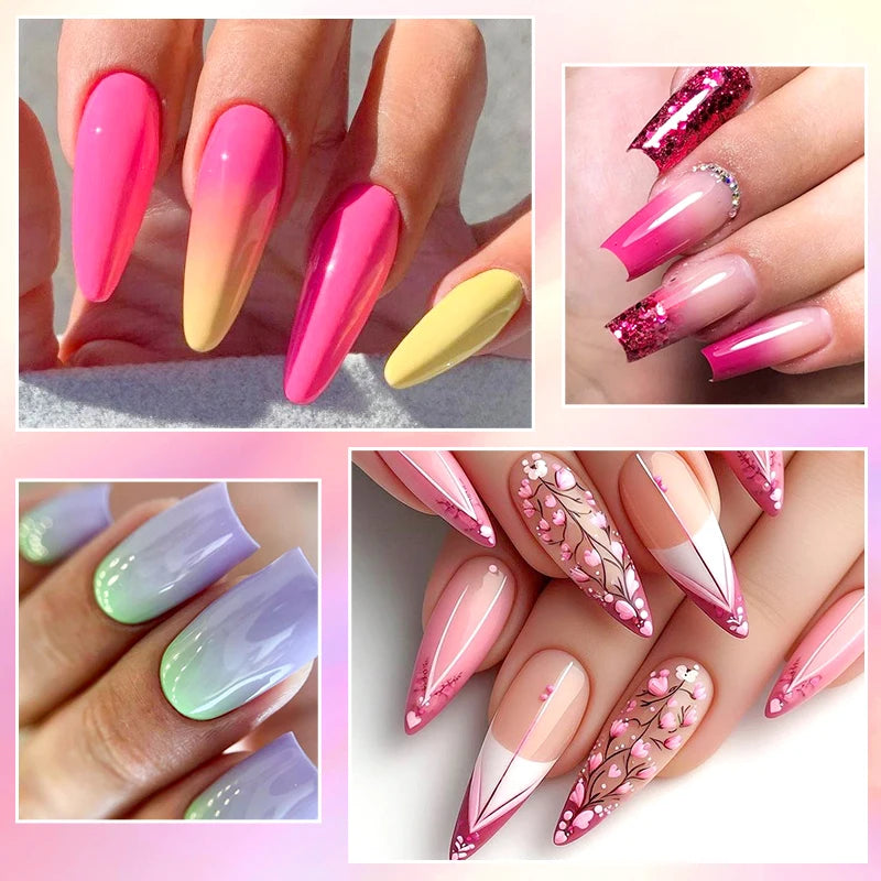 6pc All-Season Colors Gel Nail Polish Set UV LED Soak Off Nail Art Supplies Semi Permanent DIY Manicure Salon Nails Design