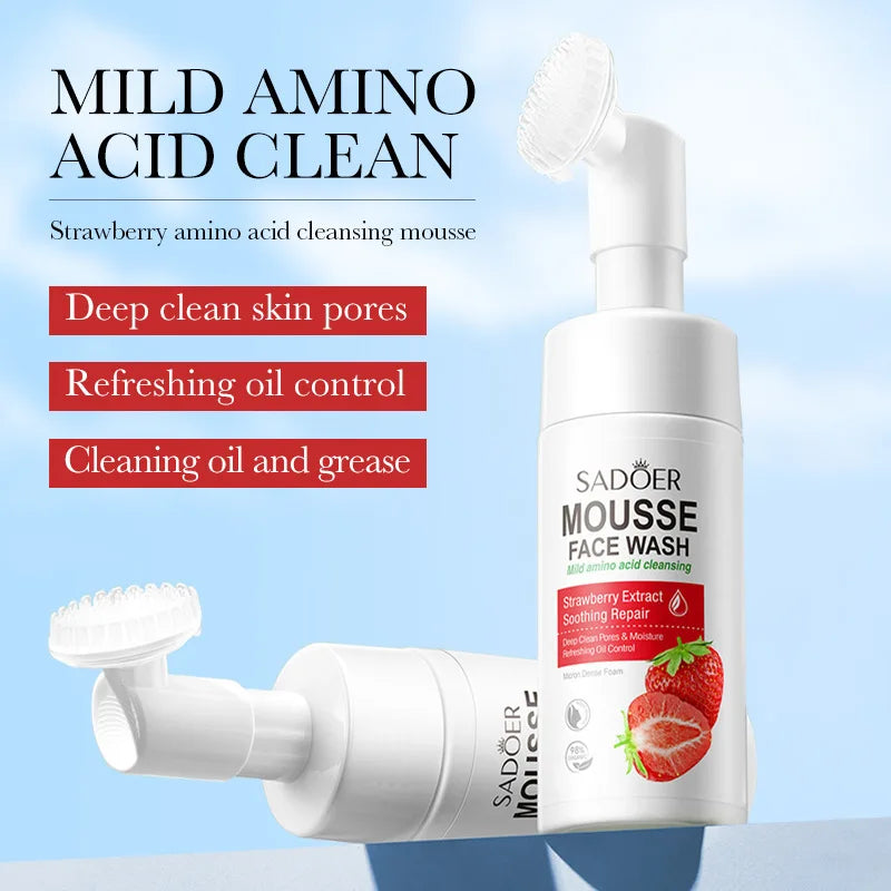 SAODER Fruits Facial Cleanser Face Wash Foam Massasge Cleansing Mossee Moisturizing Hydrating Korean Skin Care