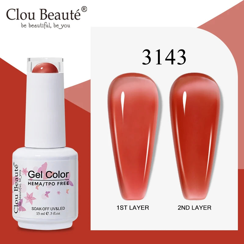 Clou Beaute Semi-transparent Jelly Color UV Gel Manicure Gel Nail Nail Supplies For Professionals Semi-permanent Varnish 15ml