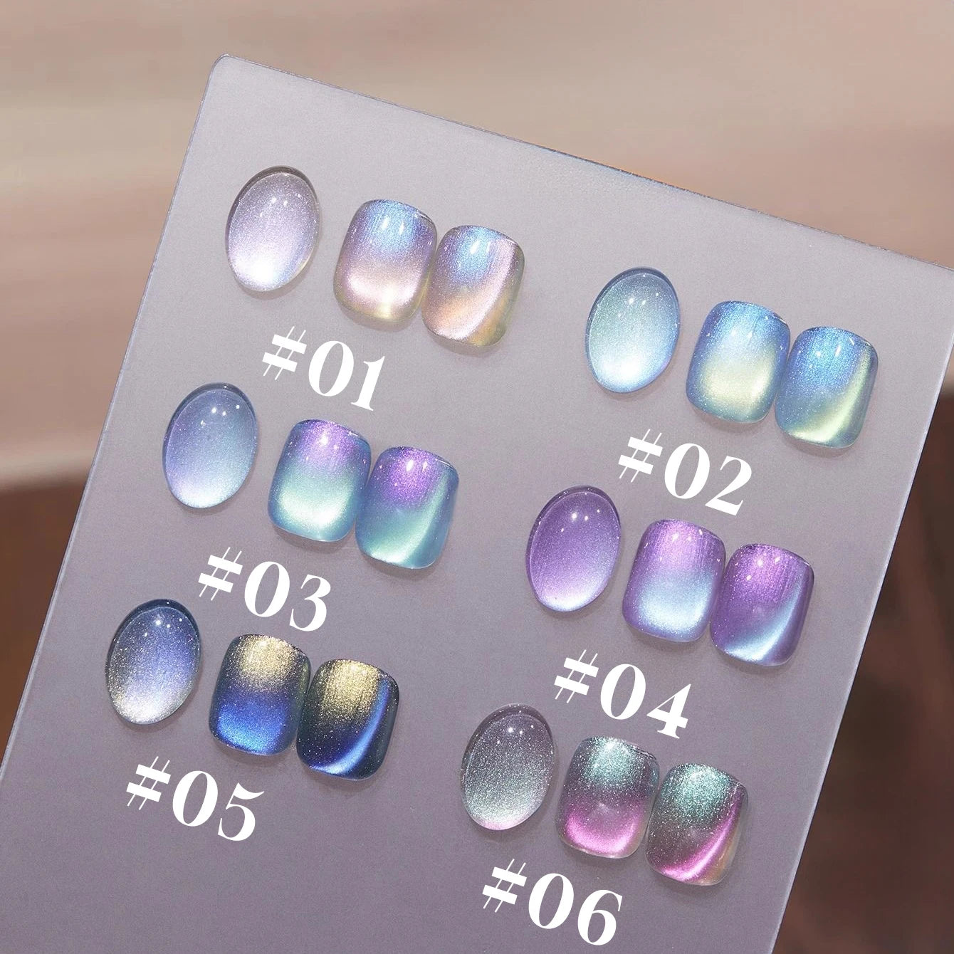 MIANEL 12ML Summer Nails Northern Lights Glass Bead Magnet Cat Eye Gel Nail Polish Nail Art Blue Nails Pink Nails 1-6pcs