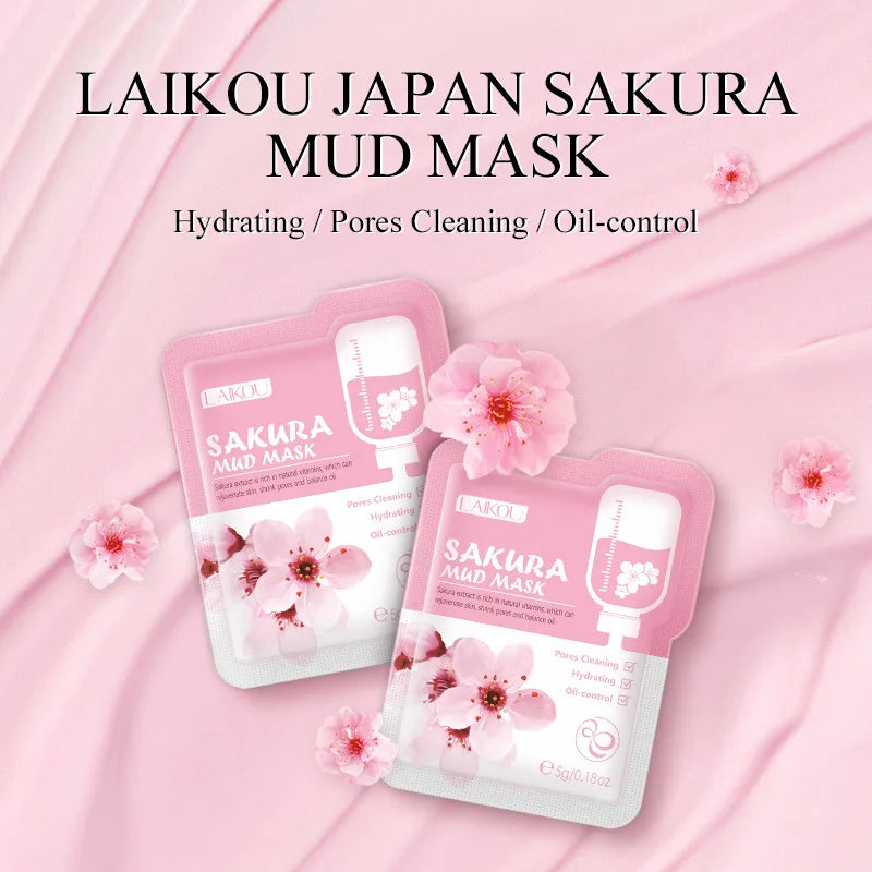 LAIKOU 7pcs Matcha Green Clay Mud Face Mask Night Facial Packs Dark Circle Moisturize Mask for Facecare