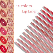 Waterproof Matte Lipliner Pencil Sexy Red Contour Lip Tint Lip Stick Lasting Moisturising Non-stick Cup Lips Makeup 12Colors