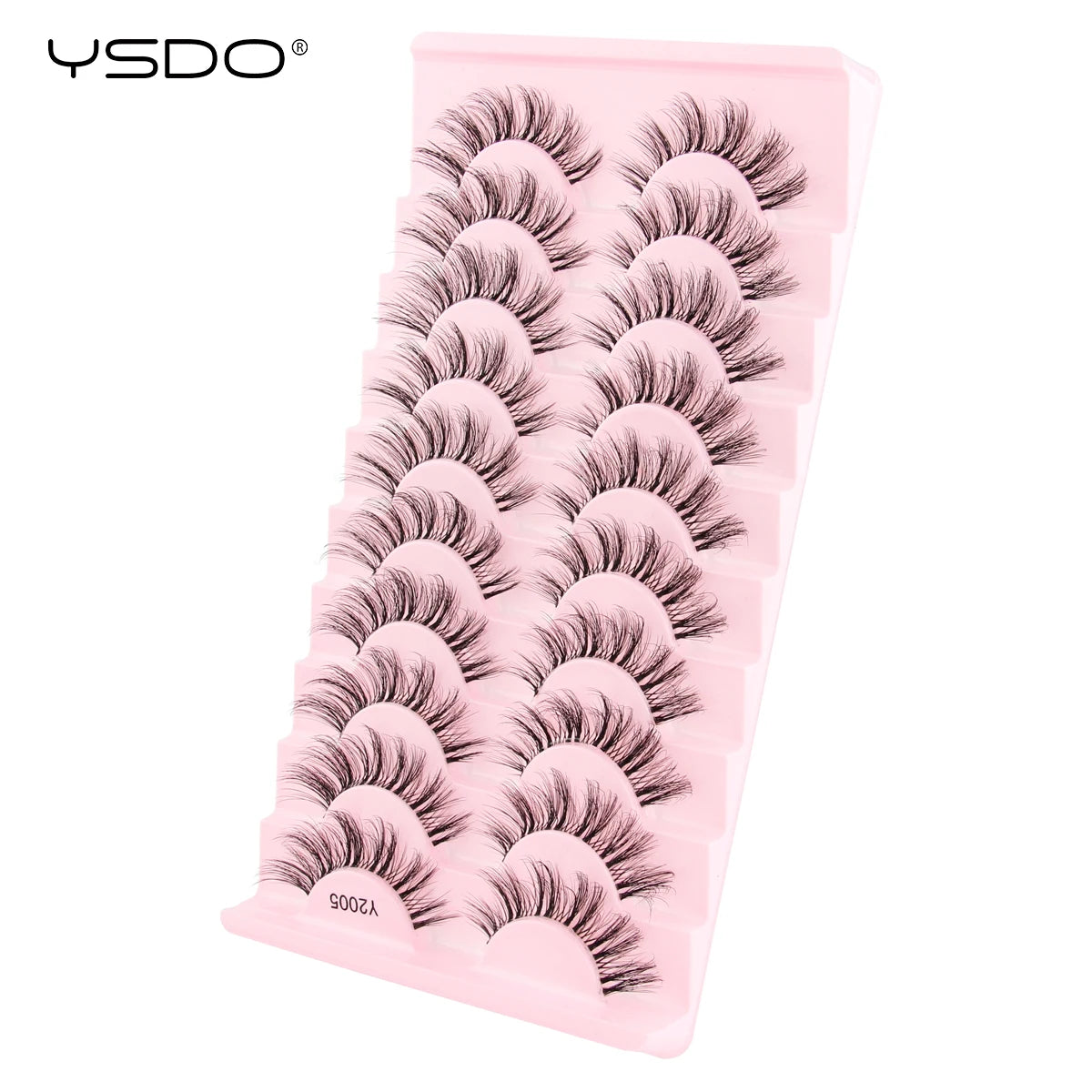 YSDO False Lashes 5/10 Pairs Half Lashes Natural Long Cat Eye Lashes 3D Mink Eyelashes Full Strip Lashes Extension Makeup Tools