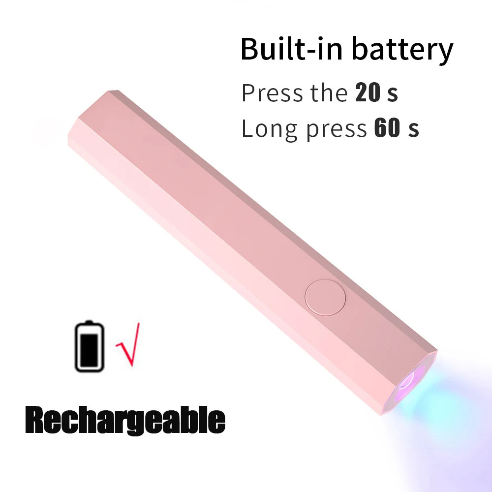 Convenient Handheld Mini UV Light Cure Nails Lamp for Gel Nails LED Nail Lamp for Gel Polish Manicure Nail Dryer for Fast Curing