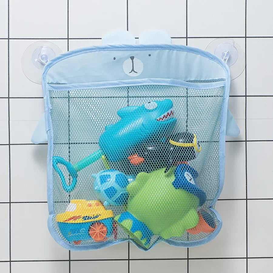 New Cute Animal Bath Toys Kids Baby Tidy Storage Suction Bathroom Bathtub Doll Hanging Bag Basket Mesh Storage Bag Water Toys