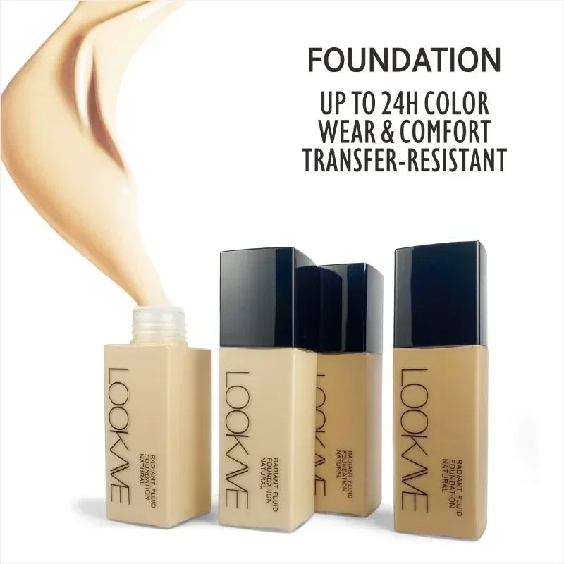 6 Colors Matte Foundation Liquid, High Coverage Concealer Waterproof Oil Control, Long Lasting Face Makeup Natural Finish