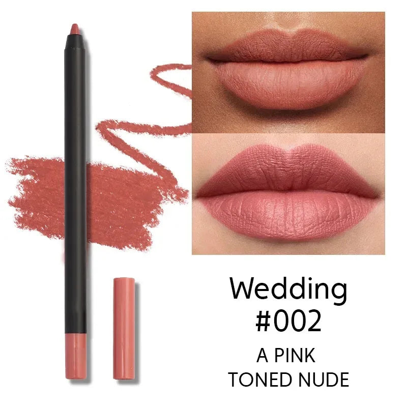 Nude Brown Lip Liner Pencil Lipstick Matte Smooth Waterproof Lipliner Long Lasting Non-stick Cup Lipstick Pen Beauty Cosmetics