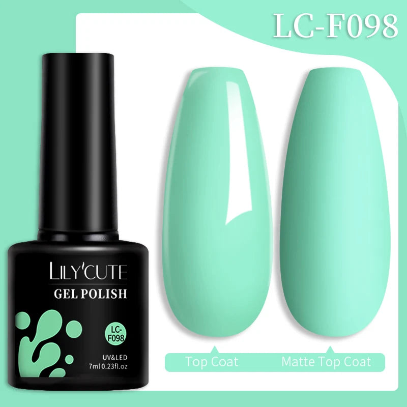 LILYCUTE Silver Glitter Gel Nail Polish Colorful Shining Sequins Semi Permanent Soak Off Need Base Top Coat Nail Art Gel Varnish