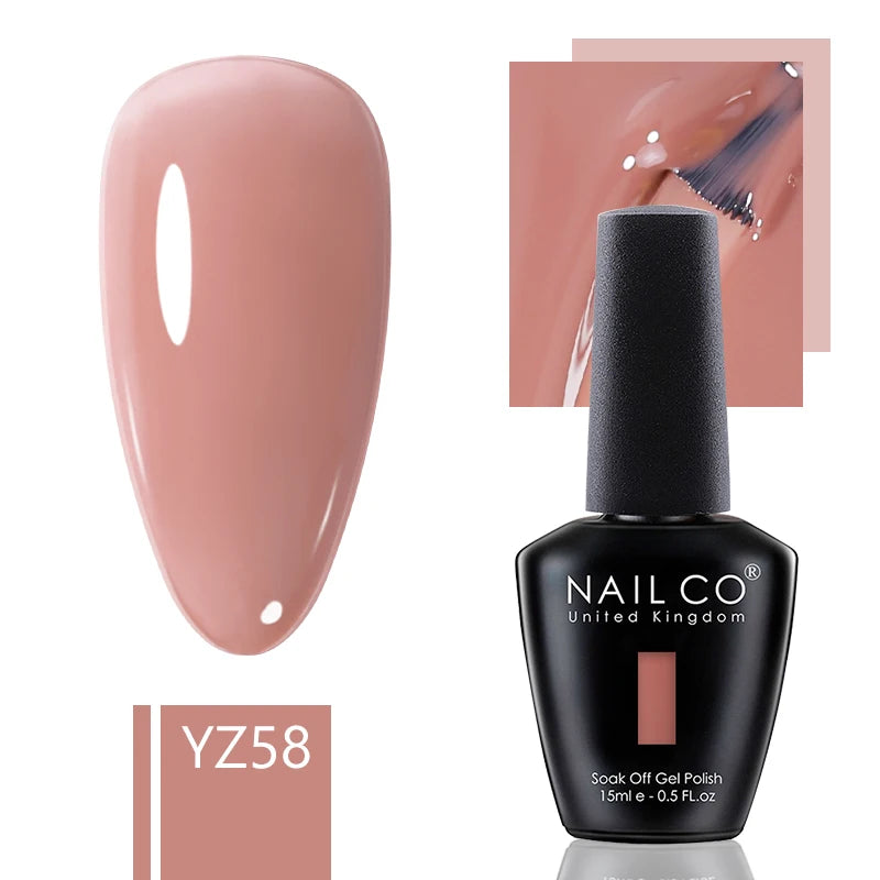 NAILCO 15ml Dark Gel Nail Polish Semi-permanent Varnish Hybrid UV Nails Art Glitter Colors Gel Polish Manicure Enamels For Nails