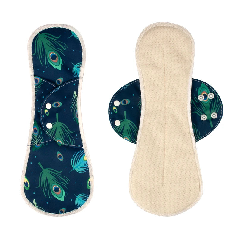 2pcs Washable Menstrual Pad Night Reusable Panty Liner Sanitary Towels Absortable Menstrual Cotton Pads for Women Period