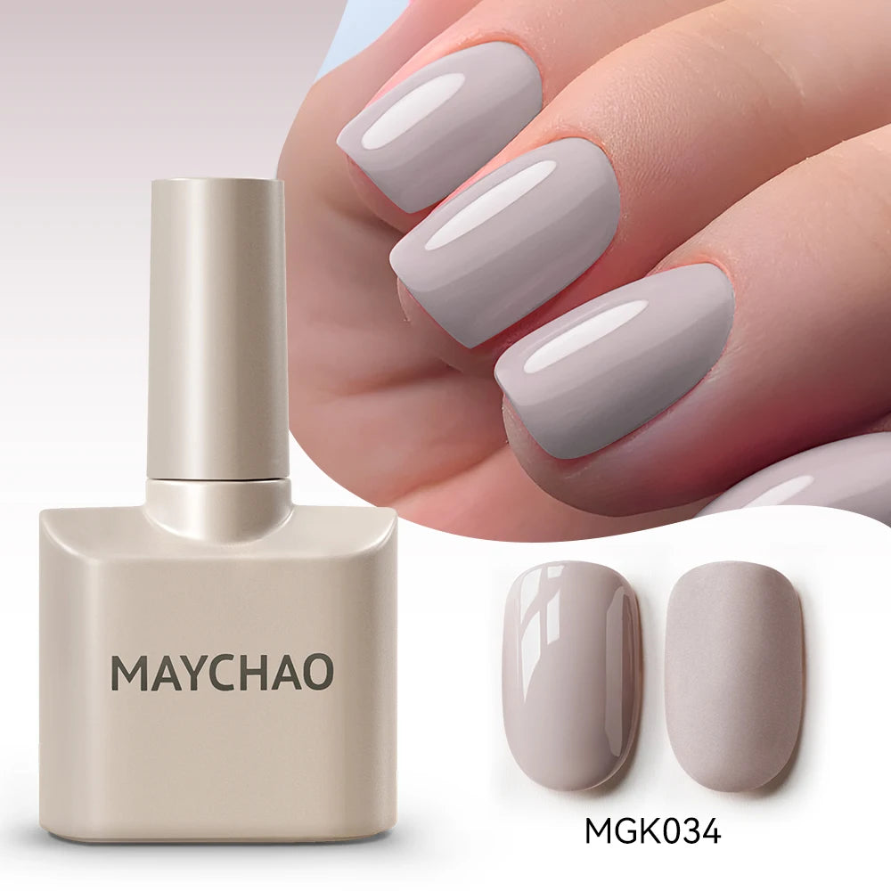 MAYCHAO Cherry Red Gel Nail Polish 12ml Glossy Semi Permanent Soak Off UV LED Frosted Gel Nails Base Painting Varnish
