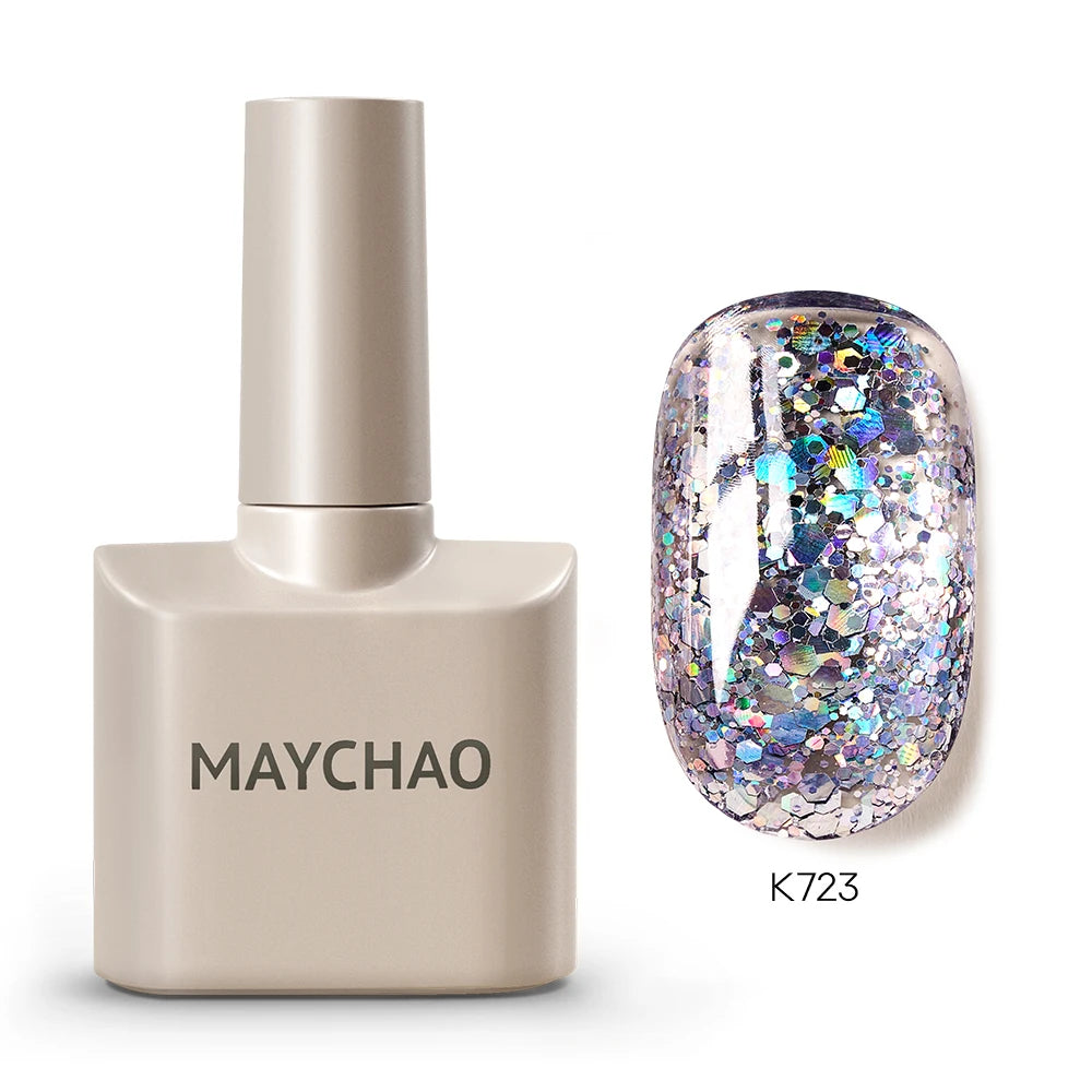 MAYCHAO Cherry Red Gel Nail Polish 12ml Glossy Semi Permanent Soak Off UV LED Frosted Gel Nails Base Painting Varnish
