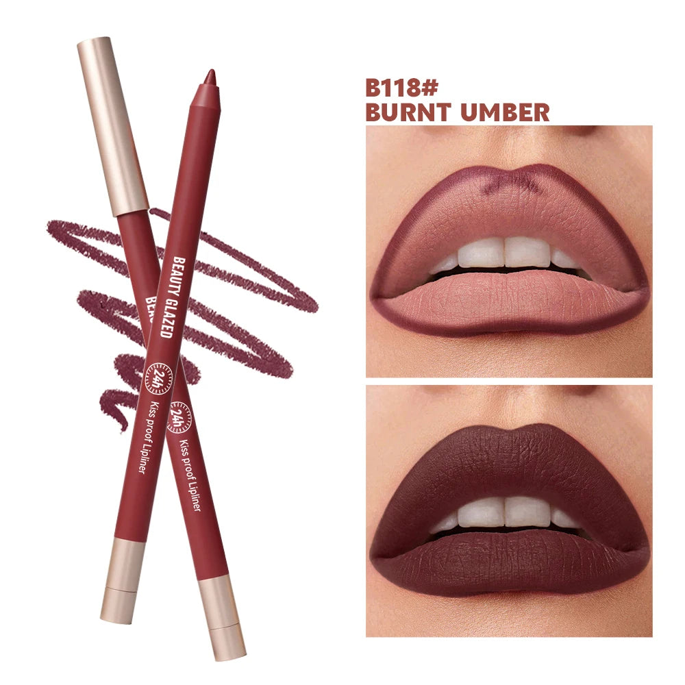 8 Colors Artist Palette Matte Velvet Lip Liner Pencil | Long-Lasting Waterproof, Non-Sticky Matte Finish, Precise Tip for Sharp