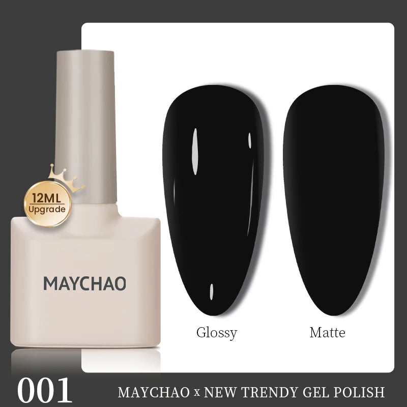 MAYCHAO 12ml Gel Nail Polish Set Professional Salon Nail Art Gels Varnish UV LED Semi Permanent Nail Lacquer Nail Supplies