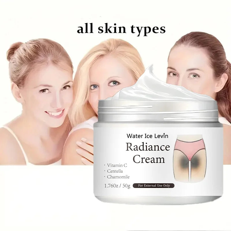 50g of Radiance Cream - Contains Vitamin C, for Private Areas, Underarms, Joints, Improves the Appearance of Melanin, and Illuminates the Skin Inside the Buttocks and Thighs