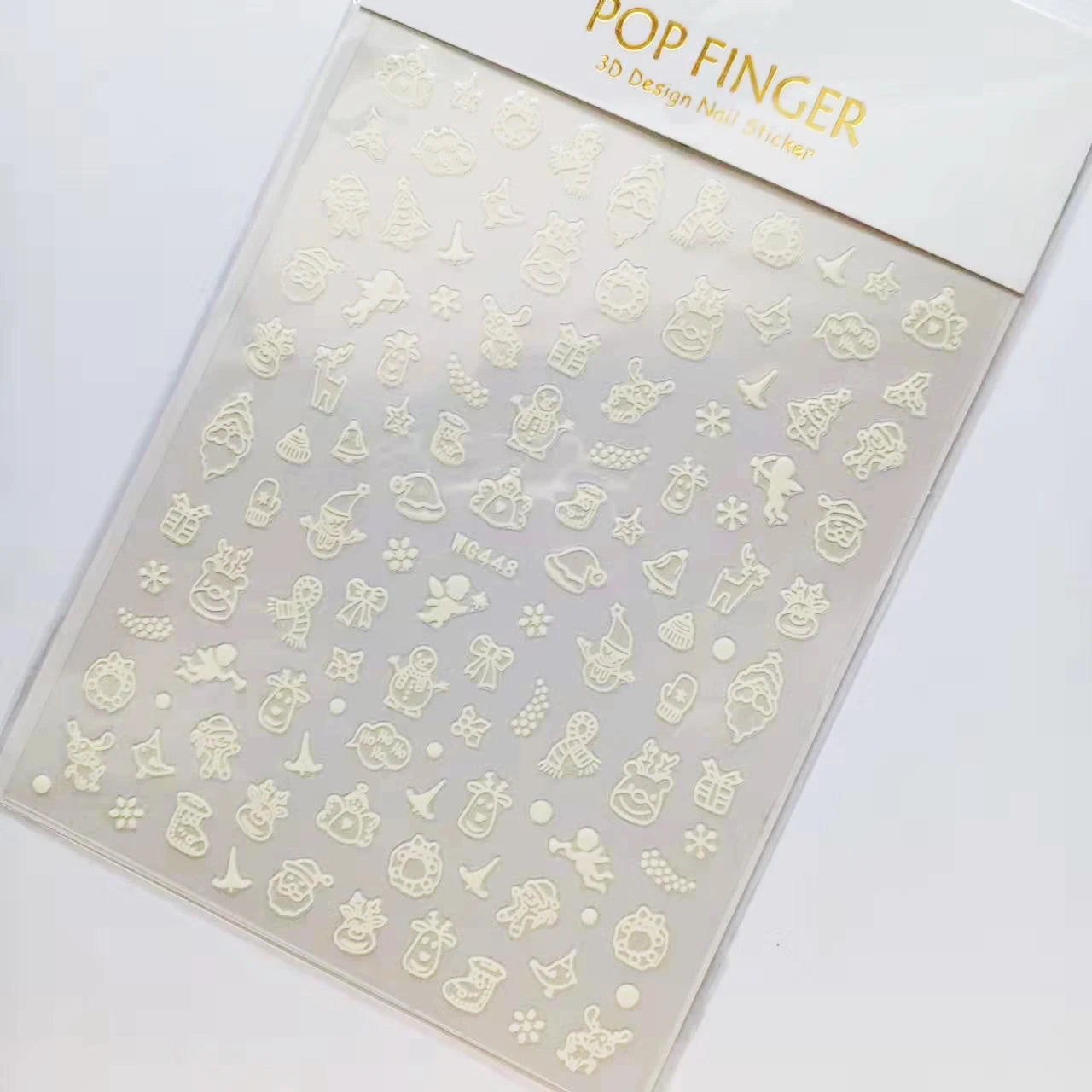 Sliver Bronzing 3D Christmas Nail Art Decoration Sticker Sparkly White Colorful Glitter Geometry Snowflake Winter Slider Foil