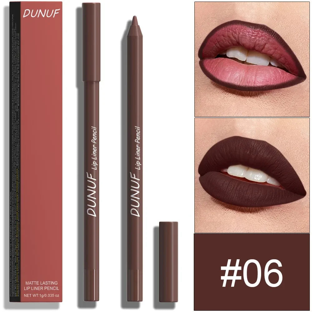 24 Colors Foaming Lipliner Durable Waterproof Soft Mist Lipstick Pen Gentle Pink Brown Purple Colors Matte Lip Contouring Pencil