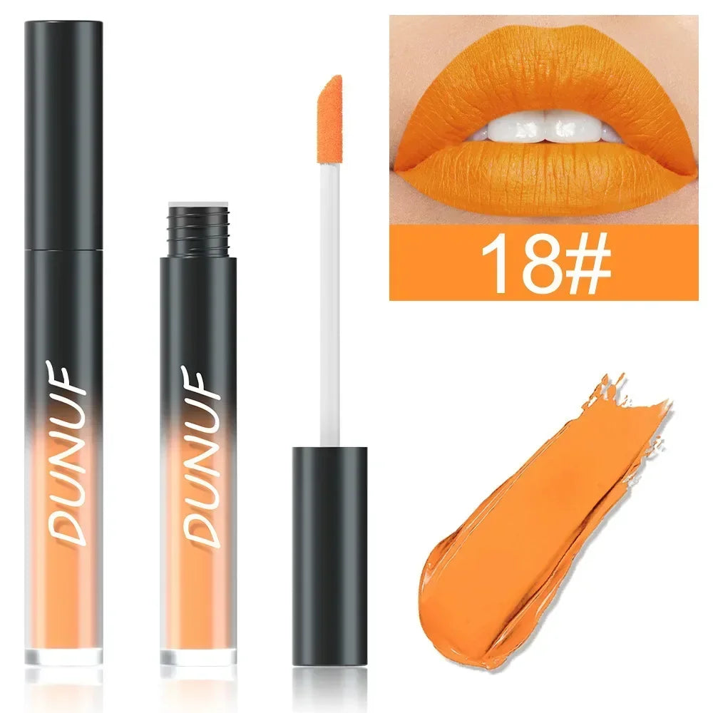 32 Color Lipstick Matte Lasting Lip Gloss Moisturizing Non-stick Cup Halloween Party Purple Blue Black Highly Pigments Lip Glaze