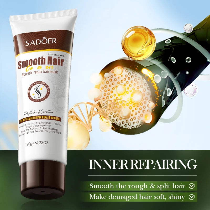 SADOER Collagen Nourishing Hair Mask Repair Damaged Hair Reduce Split Ends Oil Control Moisturizing Hair Masks Care