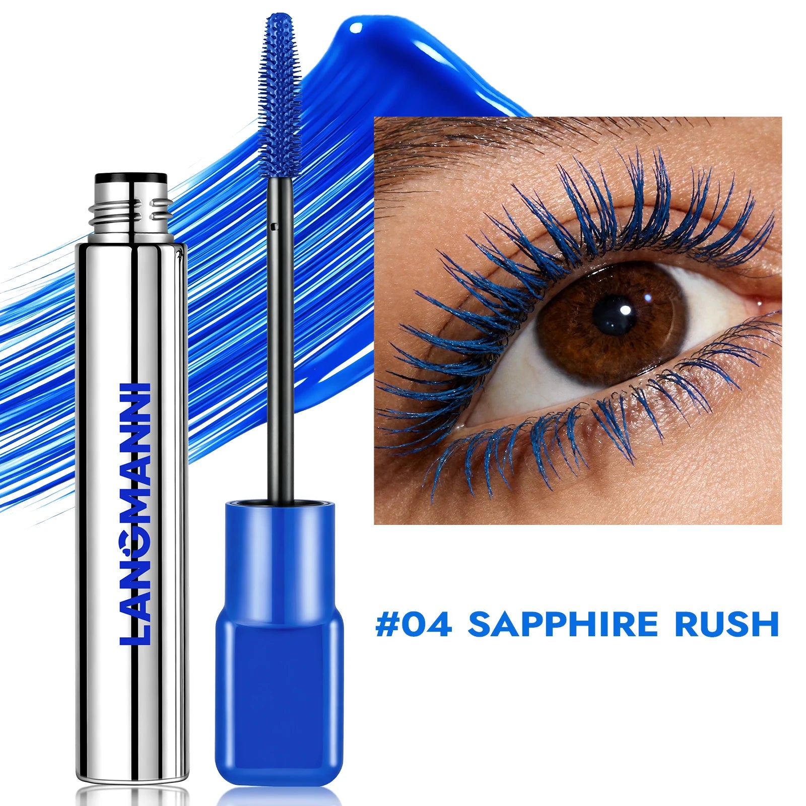 8 Colors Green Mascara Thick Curling Waterproof Natural Eyelashes Long Lasting Blue White Pink Black Eye Makeup Korean Cosmetics