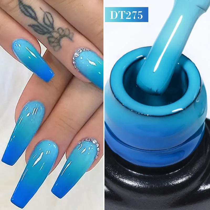 MEET ACROSS 7ml 36Colors Glitter Thermal Gel Nail Polish 3 Colors Changing Soak Off Gel Winter Semi Permanant Nail Art Varnish