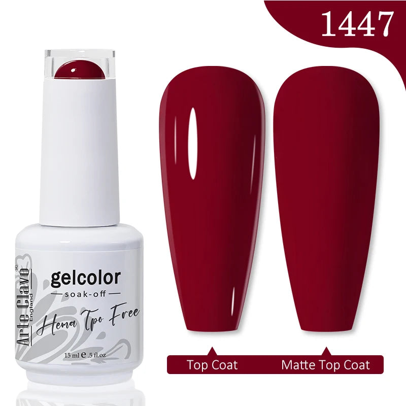 Arte Clavo 15ML Red Brown Color Gel Nail Polish Autumn Winter Nail Art Gel Nail Supplies Semi Permanent Soak Off UV Gel Varnish