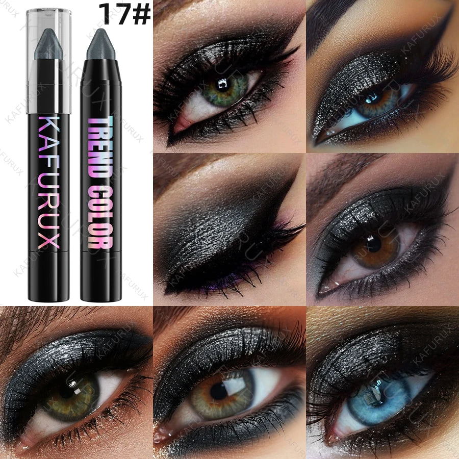 1PC Metallic Glitter Eyeshadow Pencil Waterproof Pearlescent Nude Eye Shadow Green Blue Brown Makeup Gift Eye Pen Cosemtic