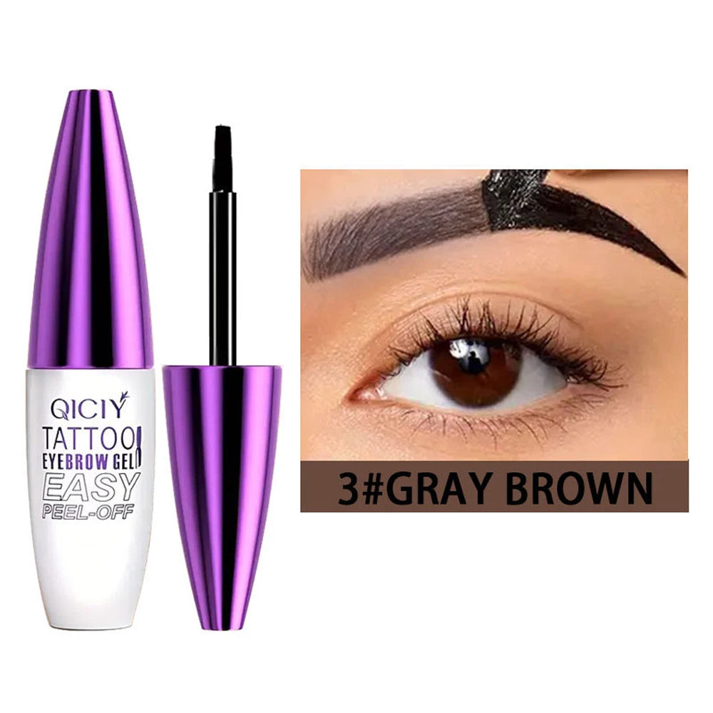 Waterproof Peel-off Eyebrow Tint Gel Black Long Lasting Film Forming Eyebrow Dye Cream Natural Eyebrow Makeup Semi-permanent