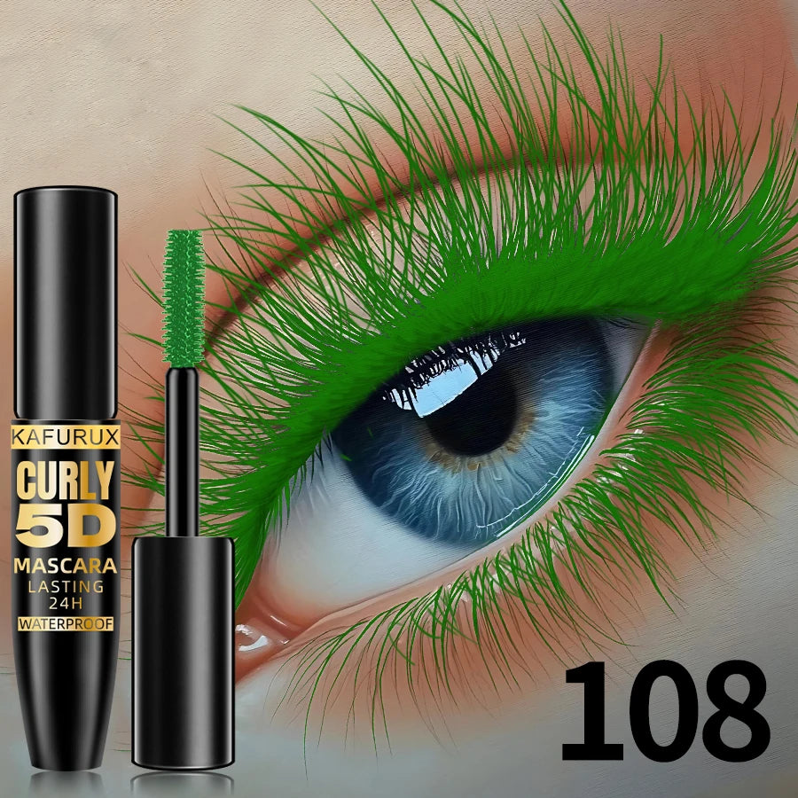 9 Colors 5D Silk Mascara with Big Eye Waterproof Lengthened Sweat-proof Long Lasting Purple Green Black Mascara Korean Makeup