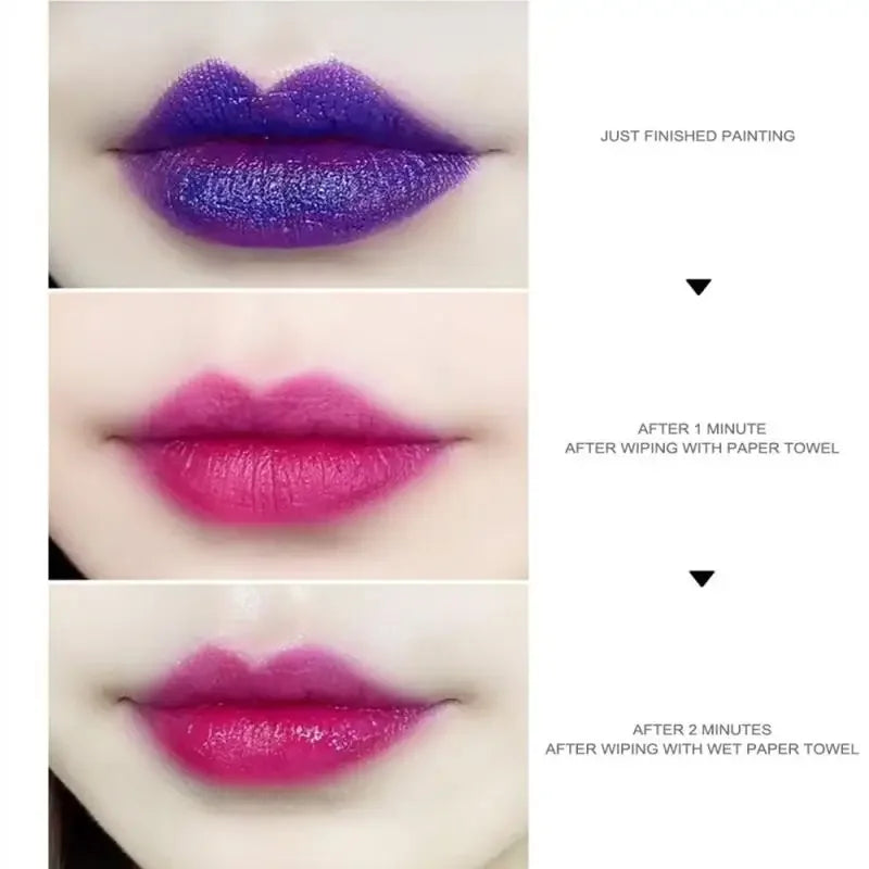 Color Changing Blue Rose Lipstick - Mood Lip Balm Long Lasting Non-Transfer Kiss Proof Lip Makeup