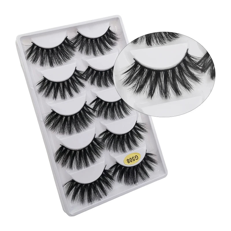 3/5 Pairs 3D Faux Mink Hair Soft Eyelashes Natural Thick Long False Eyelashes Dramatic Fake Lashes Handmade Eyelashes Faux Cils
